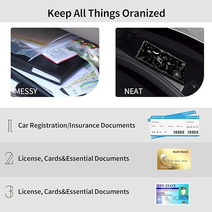 Car Registration and Insurance Holder, Leather Car Glove Box Organizer - Image 5