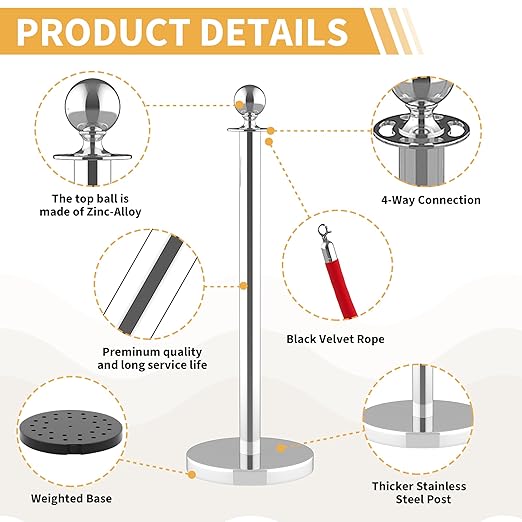 8Pcs Stainless Steel Stanchion Posts - Image 6