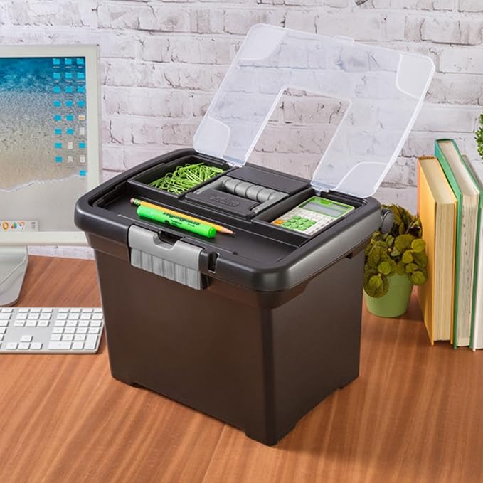 Sterilite Portable File Box, Stackable Storage Bin - Image 4