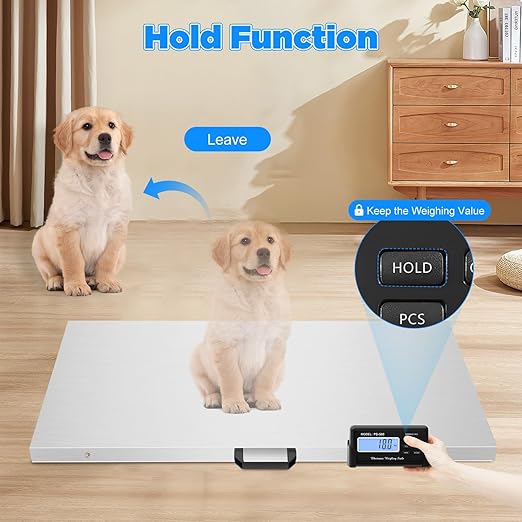 Animal Digital Scale, 500KG/1100Lbs Electronic Stainless Steel Veterinary Scale - Image 4