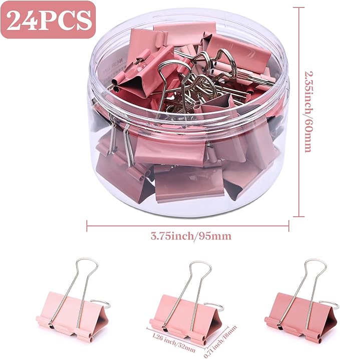 Temiary Aesthetic Binder Clips, Binding Paperwork Clamps - Image 2