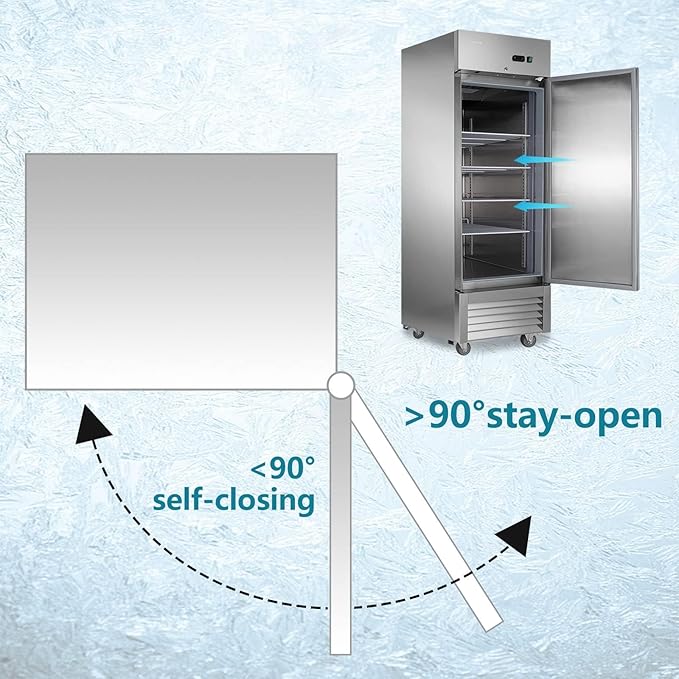 JINSONG 27" Commercial Refrigerator, 23 Cu.Ft Reach-in Stainless Steel Fridge - Image 4