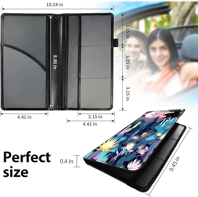 Car Registration and Insurance Holder, Leather Car Glove Box Organizer - Image 5