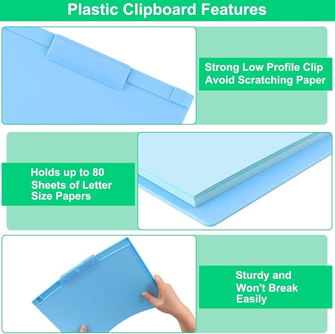 1 PCS A4 Size Clipboards, Plastic Clipboard, 8.5x11 Clipboard - Image 3