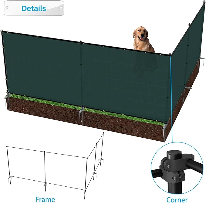 Patio 6' x 18' Outdoor Privacy Screen Freestanding Temporary Fence Panels Net - Image 4