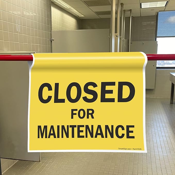 SmartSign "Closed For Maintenance" Hanging Doorway Barricade Sign, - Image 4