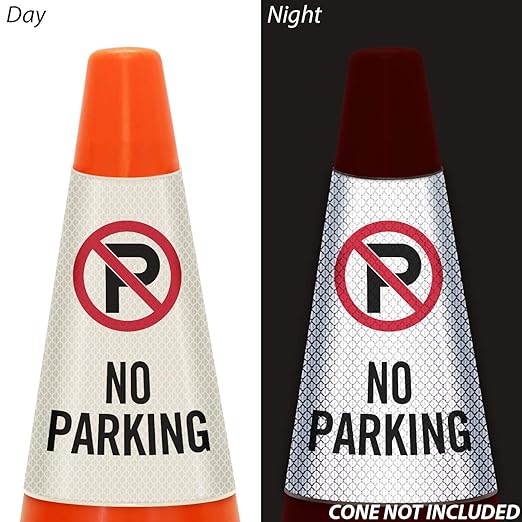 SmartSign No Parking Cone Message Sleeve, Bright Reflective - Image 8