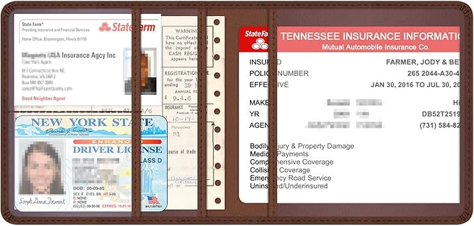 Car Insurance and Registration Holder, 5.5 x 5 Inch PU Leather Vehicle Glove - Image 3