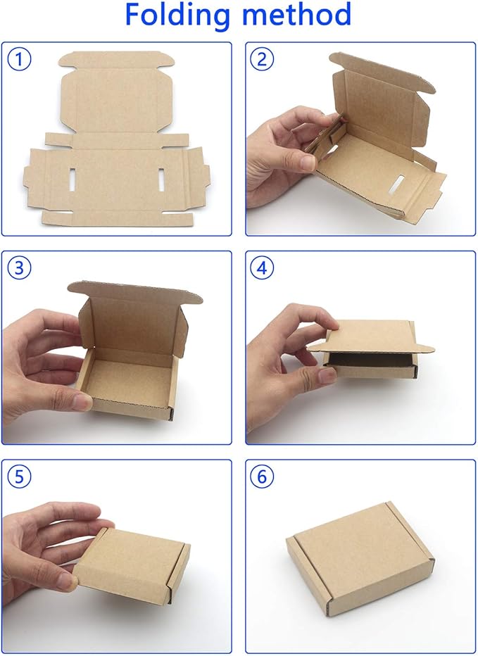 Ellbest 50pcs Packing Boxes 1.5mm Thick Cardboard, 3.4 x 2.6 x 0.7inches Mini - Image 7