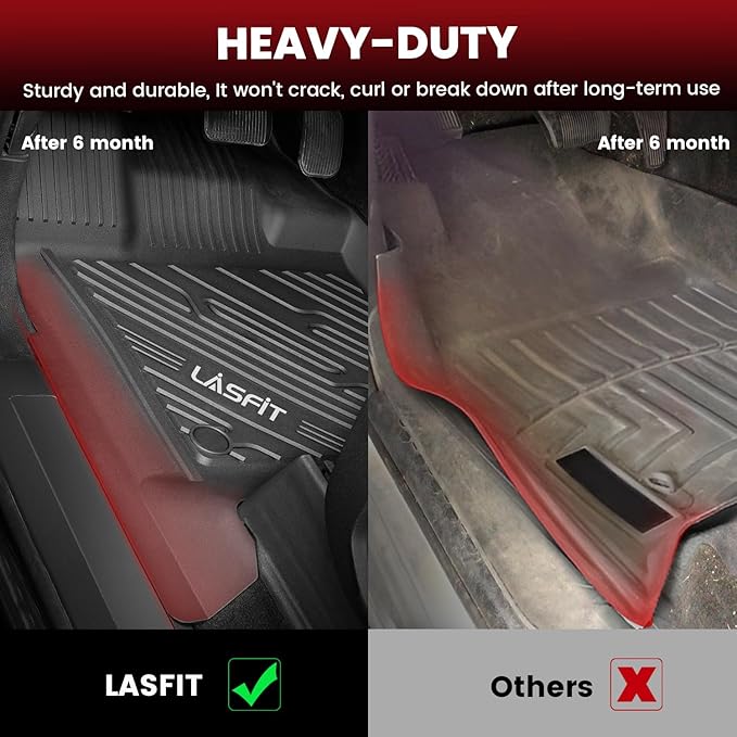 LASFIT Floor Mats for Ford F250 F350 F450 2017-2026 Crew Cab Front Bucket Seat - Image 4