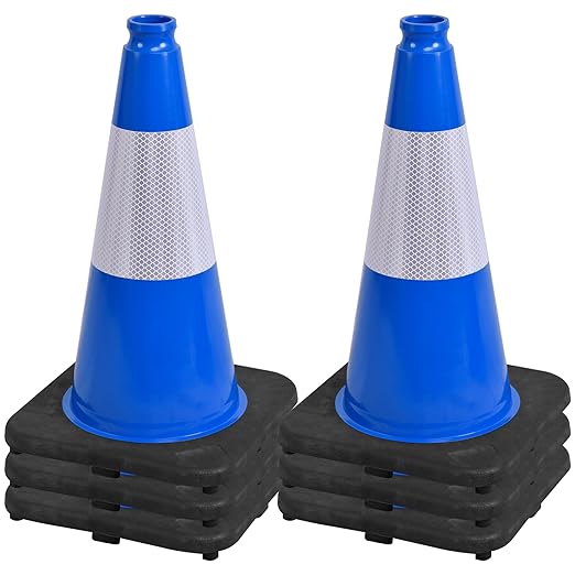 OrangeStar 18" Traffic Cones 6-Pack Blue Safety Cones by OrangeStar