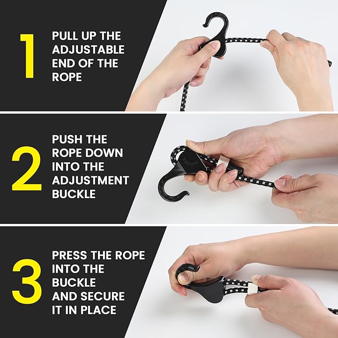 Bungee Cords with Hooks Adjustable 36 in, 8 Pack, Heavy Duty with Strong Big - Image 5
