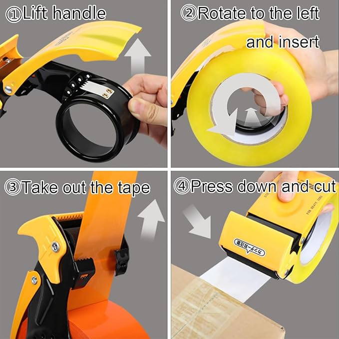 Packing Tape Dispenser Gun 2-Inch, 2 Pack Metal Tape Gun - Image 3