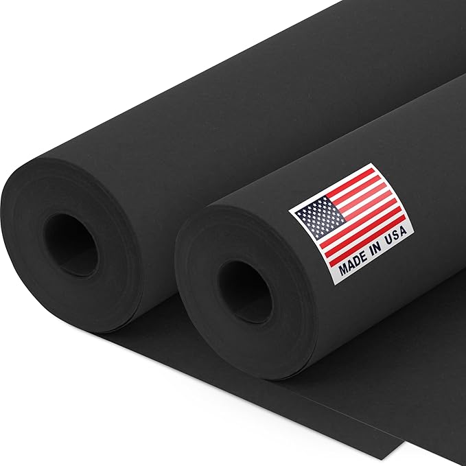 12" x 1200" Black Kraft Paper Roll, 45 lbs Thickness, Made in USA Colored Kraft by Paclord