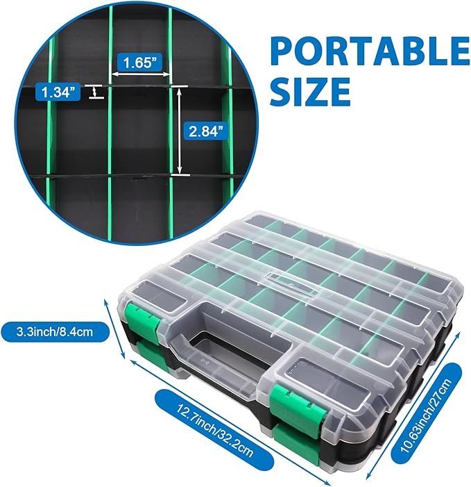 Double Side Tool Box Organizer, Hardware Storage Box, Portable Small Parts - Image 2
