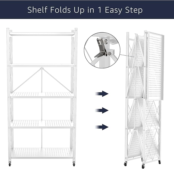 Lifetime Home 5-Tier Foldable Storage Shelf - Image 4