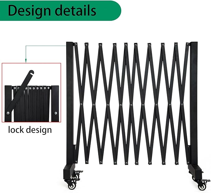 11.5FT Expandable Barricade Gate, Expandable Metal Barricade Gate Alloy Fence - Image 4