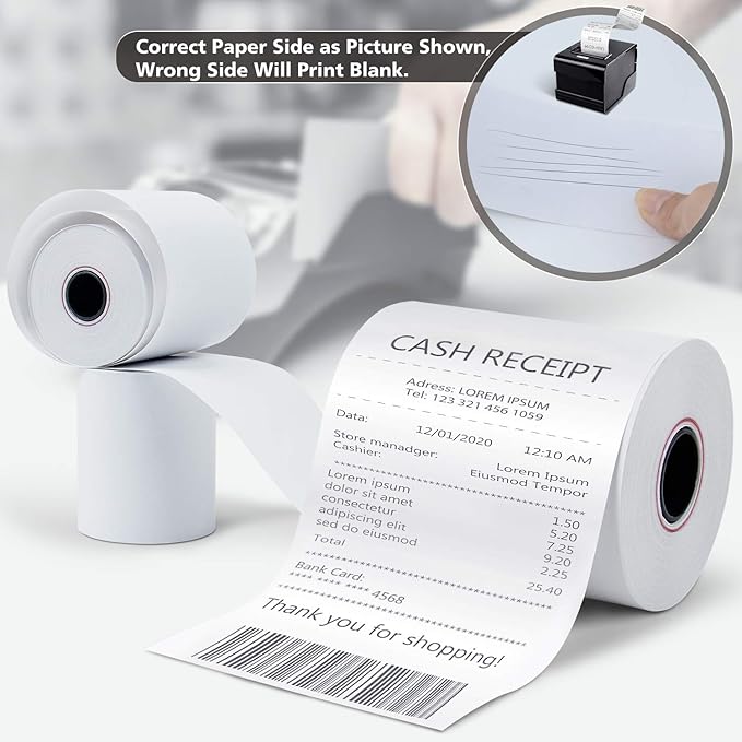 Azure Zone, Thermal Paper 2-1/4 X 85ft 100 Rolls, Fits Most POS Machines and - Image 7