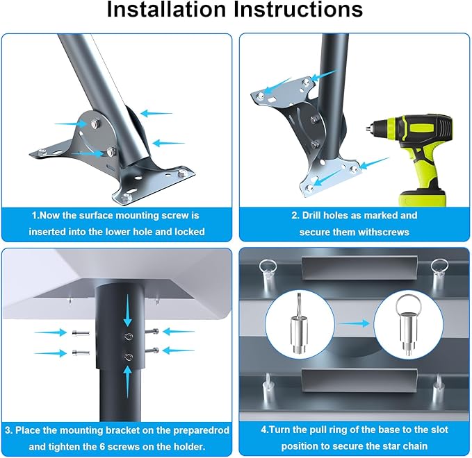 for Starlink Gen 3 Roof Mount, Aluminum Alloy Starlink Standard V3 Mounting Kit - Image 6