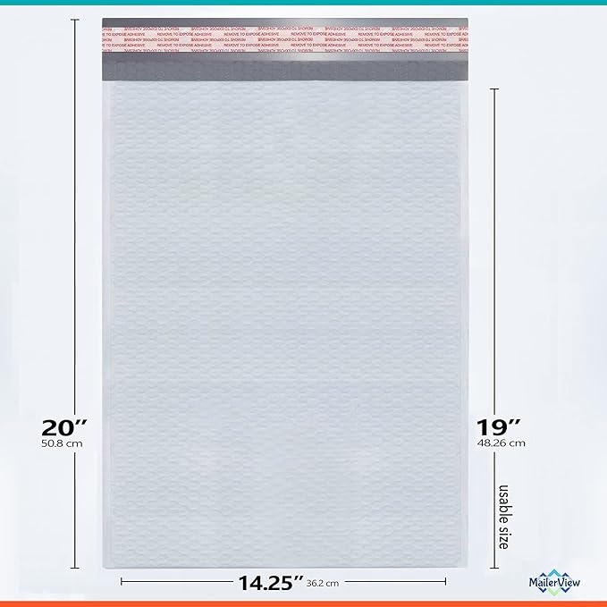 Poly Bubble Mailers 14.25 x 20 Inches Extra Large Shipping Padded Envelopes - Image 2