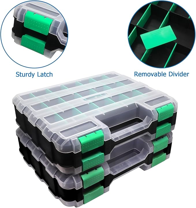 Double Side Tool Box Organizer, Hardware Storage Box, Portable Small Parts - Image 4