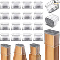 24 Pcs Chair Leg Floor Protectors Rectangle, Silicone Felt Furniture Leg Pads by Ansible