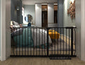 Extra Wide Baby Gate Extra Tall Tension Indoor Safety Gates Black Metal Large by COSENDBABYGATE