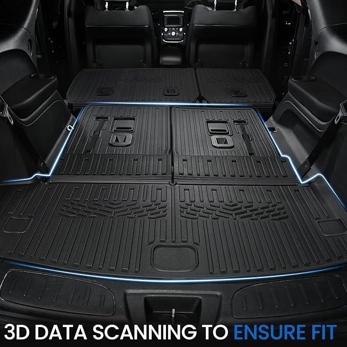 Cargo Mat Backrest Mats for 2016-2025 2026 Dodge Durango 6/7 Seats Car Mat - Image 6