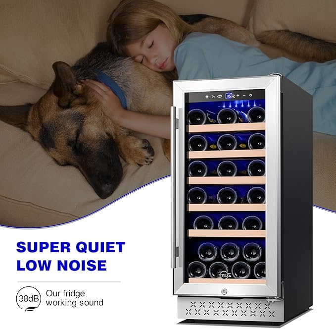 Tylza 15 Inch Wine Cooler Under Counter, 30 Bottles Built-in Wine Fridge - Image 5
