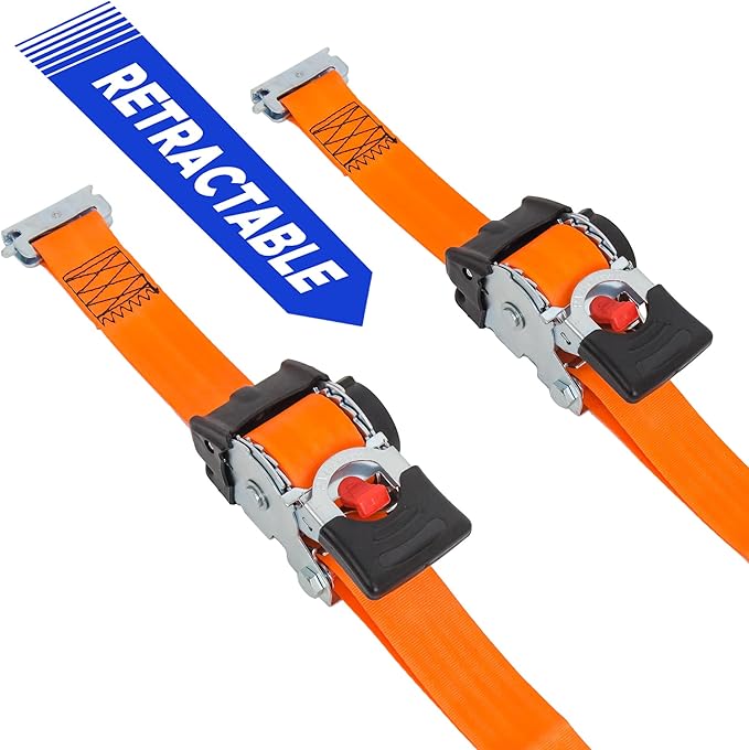 PowerTye - 2 inch x 10ft Long Retractable Ratchet Tie Down Strap - - Image 2