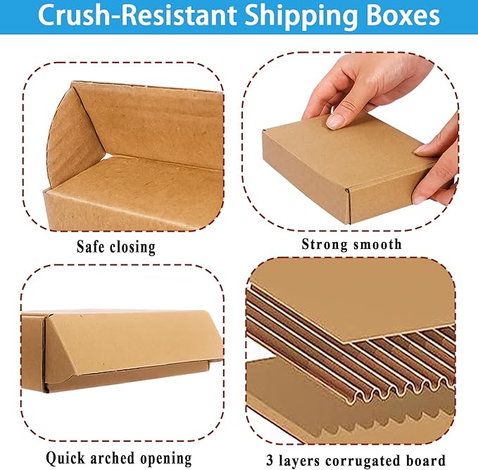 50 Pack Small Corrugated Cardboard Boxes - Image 3