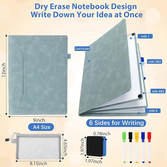 6 Sides Whiteboard Notebook Portable Whiteboard Dry Erase Notebook Portable Dry - Image 2