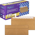 120 Pack #10 Brown Kraft Security Envelopes 4-1/8 x 9-1/2 inches Self Seal by Bonfasvo