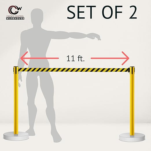 Crowd Control Warehouse CCW Set of 2 Retractable Belt Barrier Stanchion - Image 3