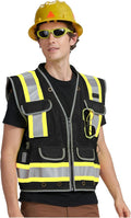 AYKRM Heavy Woven cotton High Vis Reflective work construction safety vest by AYKRM