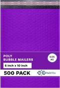 Purple Small Poly Bubble Mailers 6x10 inch #0 | Self Seal Padded Envelopes | by MAILERVIEW