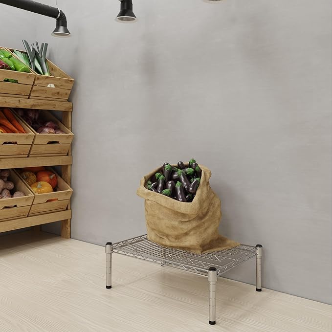 18''W x 24''L x 8''H Chrome Plated Wire Dunnage Rack | Off The Floor Storage - Image 2