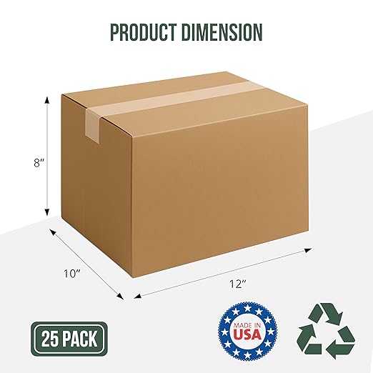 12x10x8 Shipping Boxes Small Moving Boxes, 25 Packs Cardboard Box Corrugated - Image 3