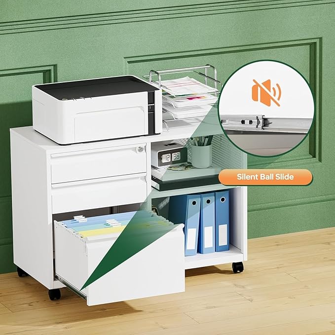 Letaya Mobile 3 Drawer File Cabinet - Image 7