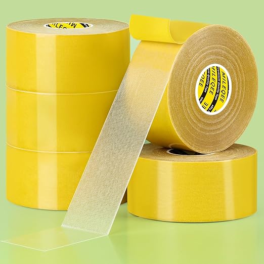 5Pack Double Sided Tape Heavy Duty, 2in x 66FT, Super Sticky Resistente Clear by MILEQEE
