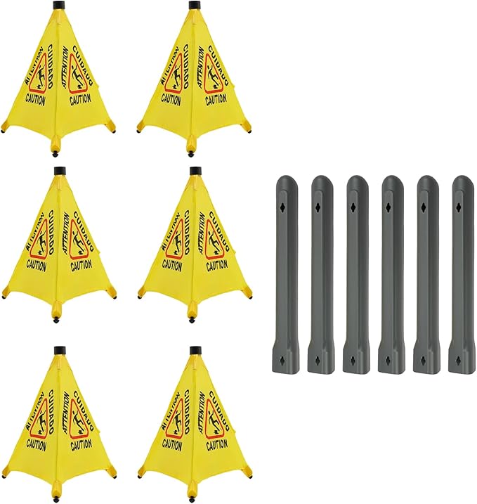 6 Pcs Pop up Wet Floor Sign, 20 Inch Slippery When Wet Sign by SHOUMANUAL