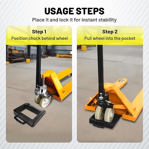 Rubber Heavy Duty Pallet Jack Rubber Wheel Chock 2 Pack, Premium Pallet Jack - Image 6