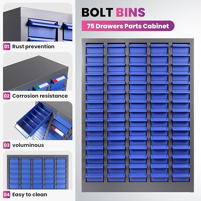 75 Drawers Nut and Bolt Organizer - Image 7
