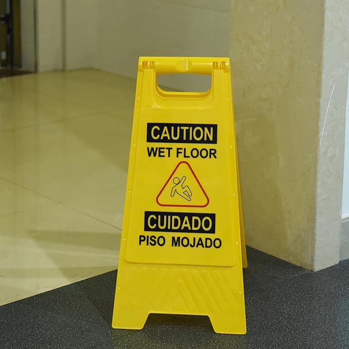 OrangeStar 12-Pack Caution Wet Floor Sign, 23.2” Double-Sided Bilingual Warning - Image 6