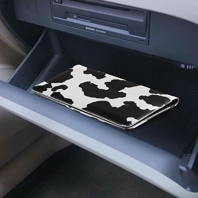 xigua Cow Print Car Registration and Insurance Holder, Leather Registration and - Image 6