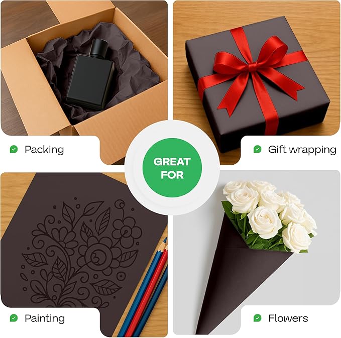 12" x 1200" Black Kraft Paper Roll - Image 6