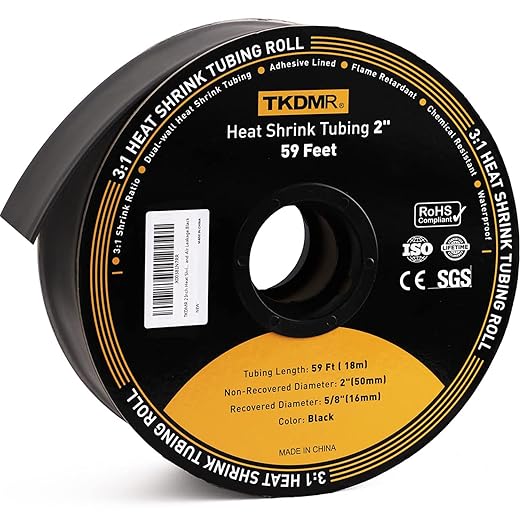 TKDMR 59 Ft 2" Heat Shrink Tubing by TKDMR
