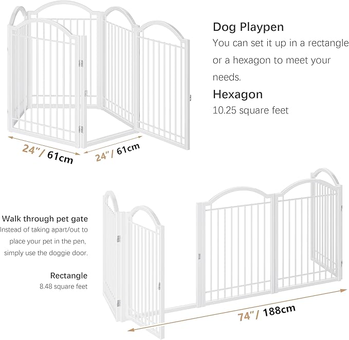 BHG Metal No-Assembly Freestanding Dog Gate - Image 5