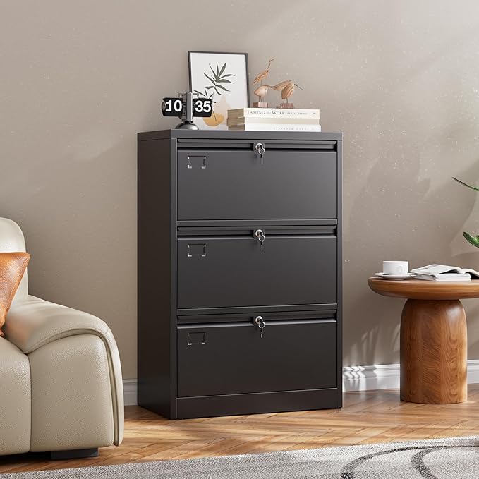 Aobabo 3 Drawer Wide Lateral File Cabinet, Metal Filing Cabinet - Image 7