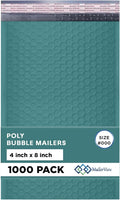 Green Small Bubble Mailers 4x8 Inch #000 | Thick Padded Poly Bubble Mailer by MAILERVIEW